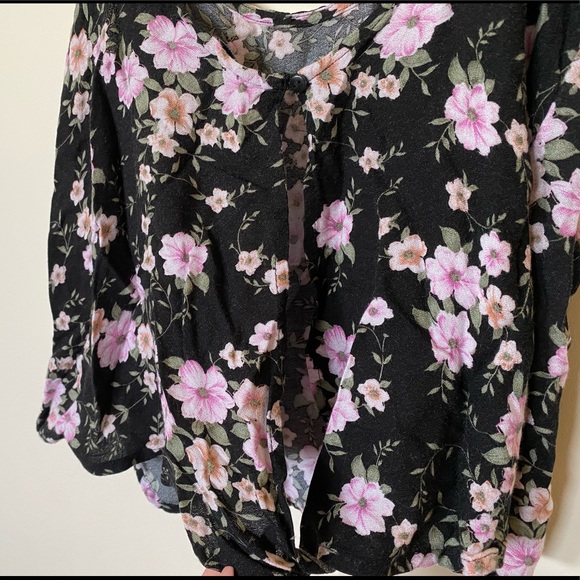 Floral Tank with Back Cutout - Picture 3 of 4